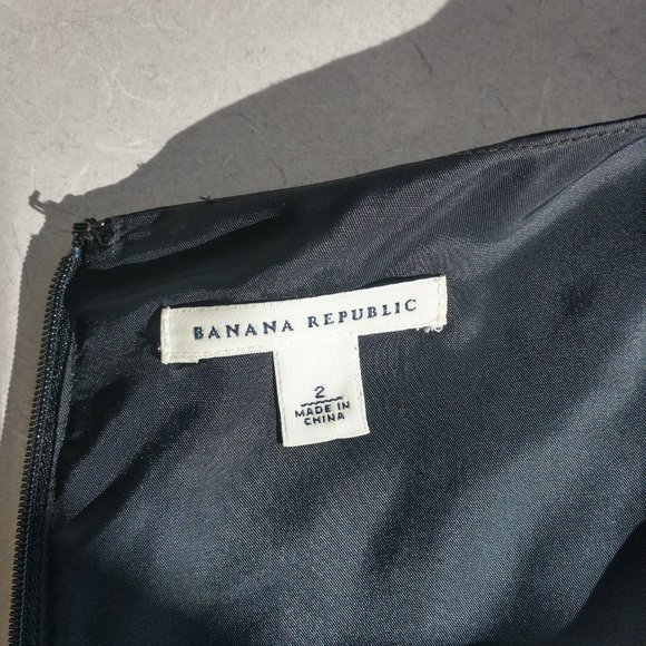 Sophisticated black and indigo A-Line dress - Picture 8 of 10